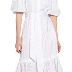 Tory Burch Broderie Dress White Eyelet Details